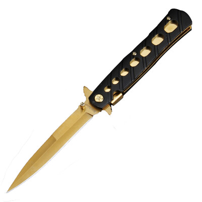 

Feilai Shi FEIRSH outdoor knife small folding knife military equipment supplies self-defense weapons field survival equipment tool FD97 gold version