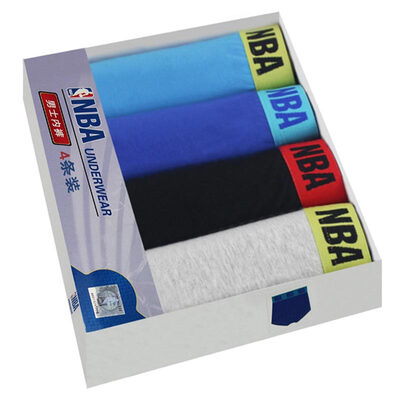 

Jingdong Supermarket NBA men&39s underwear solid color cotton flat underwear fashion soft&comfortable breathable underwear 4 gift box 2XL