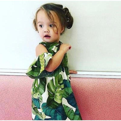 

Toddler Baby Girls Outfits Clothes Off shoulder Tops Tutu Dress Skirt One-Piece