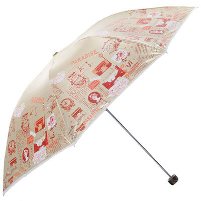 

Heaven umbrella light pencil umbrella mercerized velvet black rubber sunny umbrella anti-ultraviolet shade folding umbrella 31027 self-tour free gold
