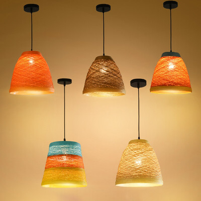 

Baycheer HL478970 American Rustic Style Pendant Lamp with Cane Shade