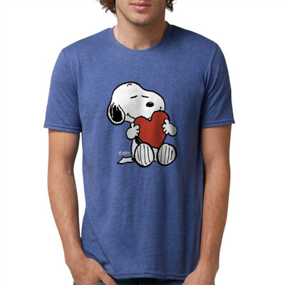 

CafePress - Peanuts Snoopy Heart T-Shirt - Mens Tri-blend T-Shirt