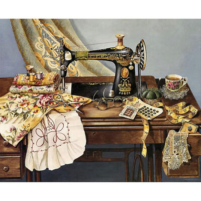

UpperX Full 5D Diy Diamond Painting Cross Stitch "Sewing machine" 3D Diamond Embroidery Rhinestone Mosaic Decor Paintings