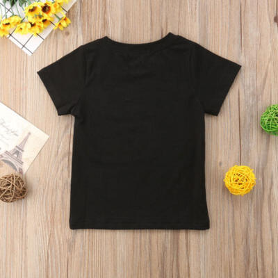 

Summer Toddler Kids Baby Boy Girl Short Sleeve Letter Print Tops T-shirt Clothes