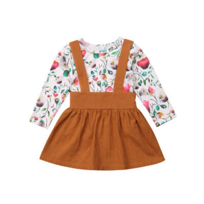 

Toddler Kids Baby Girl Floral Tops Romper Bib Tutu Skirts Dress Outfits Clothes