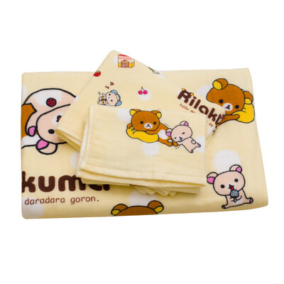 

Relaxed Bear (Rilakkuma) Полотенце Главная Вязание марли Хлопок Класс A Детский мультфильм Симпатичный Квадрат Полотенце Полотенце Полотенце 3шт Дети Городской Белый Воротник Желтый