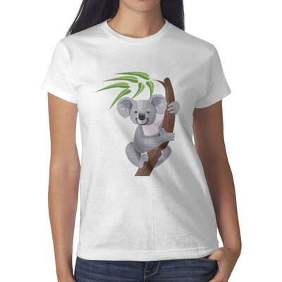 

Koala on The Clouds Koala Shirt Womens White Tshirt Cotton Fashion
