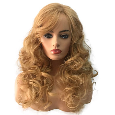 

StrongBeauty Long Curly Blonde Hair Wig Synthetic Big Curly Party Cosplay Wig Doll Wig 18 Inch