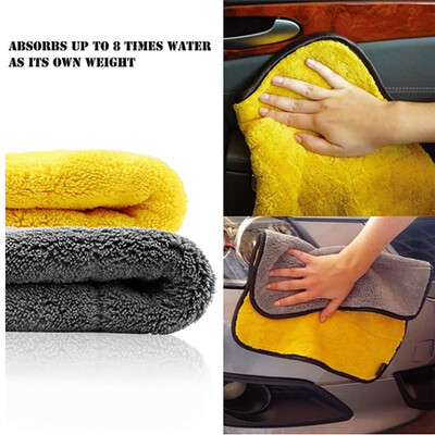 

1pc Car Care Polishing Wash Towels Plush Microfiber Washing Drying Towel Strong Thick Plush Polyester Fiber Car Cleaning Cloth