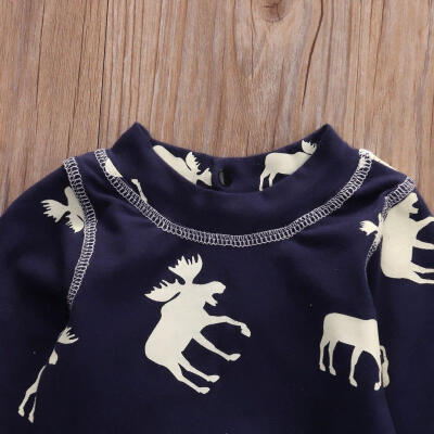 

Christmas Newborn Baby Boy Girl Moose Romper Bodysuit One-pieces Outfits Clothes
