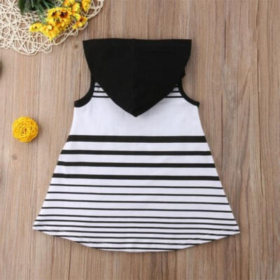 

Toddler Baby Girl Kids Hooded Dress Outfit Clothes Party Cotton Clothes 1-5 Yrs