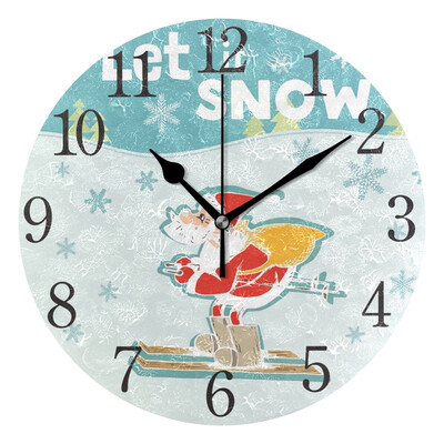 

Wall Clock Arabic Numerals Design Merry Christmas Card Round