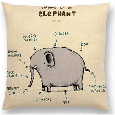 

Funny Animals Anatomy Flamingo Fox Dachshund Giraffe Hedgehog Lion Pug Squirrel Cushion Cover Sofa Throw Pillow Case