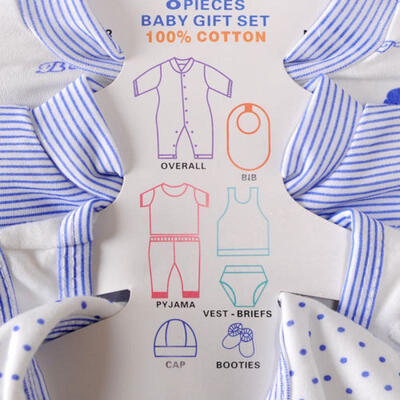 

8Pcs Newborn Infant Kids Baby Boy Girl T-shirt TopsPants Outfits Clothes Set