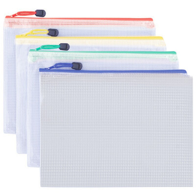 

Comix 4 loaded PVC moisture barrier mesh zipper bag A4 file bag information box EA54 office stationery color random