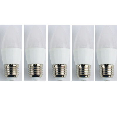 

5PCS 4W E27 LED Pull Tail Light Bulb CL37 6 Leds SMD 3528 Warm White 300lm 3000K AC 110-240V
