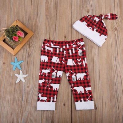 

Little Brohter 3PCS Newborn Baby Boy Tops Romper Print Pants Hat Outfits Clothes