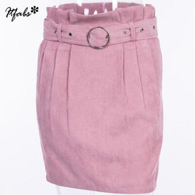 

Pencil skirt high waist midi knee length straight career cotton stretch S-M-L