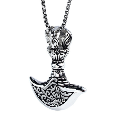 

Retro Viking Kettle Bag Titanium Steel Pendant Punk Man Necklace Lengths - 24 Inch