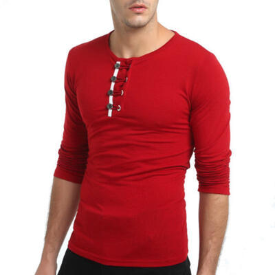 

Plus Size Men Long Sleeve Cotton T-Shirt O-Neck Tops Casual Slim Fit T-Shirt New