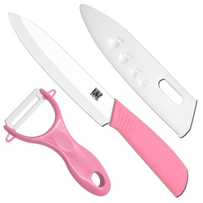 

Розовый кухонный нож керамические ножи лезвия установить 5-дюймовый нож для нарезки с одним Овощечистка керамических ножей PP оболочки нового прибытия