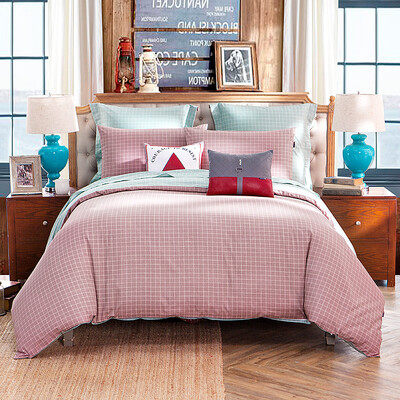 

LOVO grids cotton bed set/bed kit (duvet cover/bedsheet/pillowcase