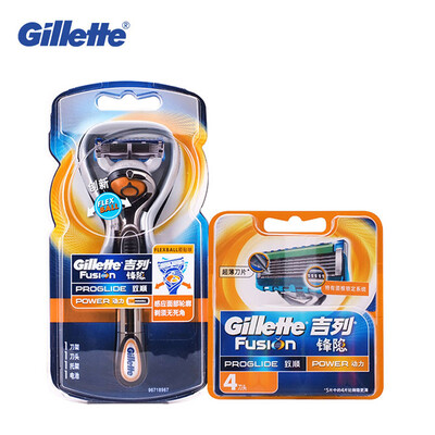 

Подлинная джилетт слитый Proglide Мощность Flexball Бритья Лезвий Бритвы Для Мужчин 1 Держатель + 5 blads Бренд Электробритвы GL