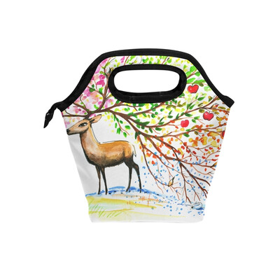 

Lunch Bag Tote Bag Tree Elk Travel Picnic Organizer Lunch Holder Handbags Lunch Bag Box