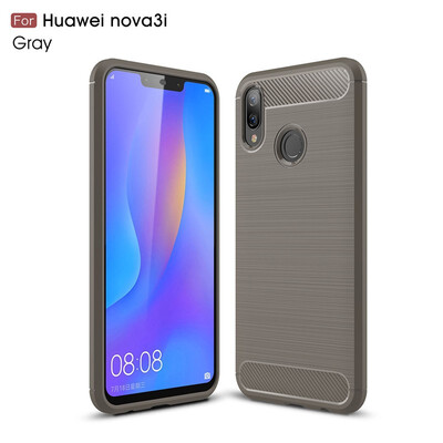 

Fivice Huawei nova 3i case Luxury brushed carbon fiber TPU soft shell