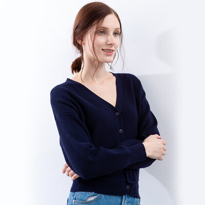 

Canvaus Spring Autumn Solid Casual Short Knitted Sweater Cardigan Women 2018 V-Neck Long Sleeve Single Breasted Coat CF8100D