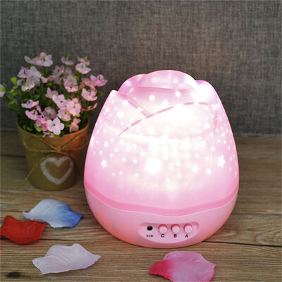 

Rose Flower Star Moon Sky Dream Rotating Projector Lamp Night Light