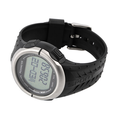 

3D Pedometer Watch Heart Rate Monitor Calories Counter Fitness Sport Watch