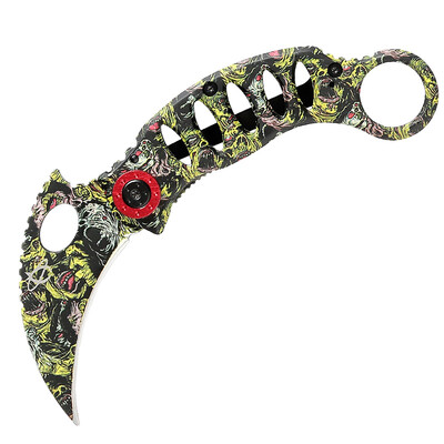 

Mountain hole people outdoor folding knife high hardness high performance claw knife wild claw knife tactical knife self-defense knife multi-function survival knife CM8015 green