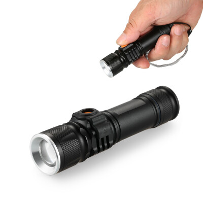 

USB Rechargeable Flashlight Telescopic Zoomable Electric Torch 3 Mode LED Flashlight Ultra Bright Lamp for Hunting Camping Cycling