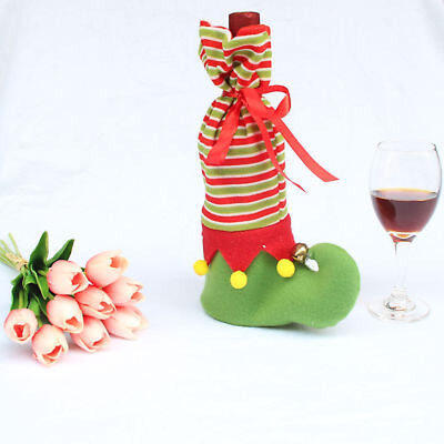 

Wine Bottle Gift Cover Bag Christmas Santa Claus for Xmas Party Table Decoration