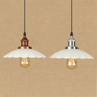 

Baycheer HL486940 Industrial Style Black Pendant Light 984"Width Retro Scalloped Shade