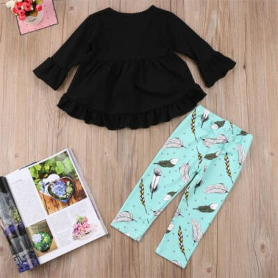 

2PCS Toddler Children Kids Girls Outfits Clothes T-shirt TopsLeggings Pants Set