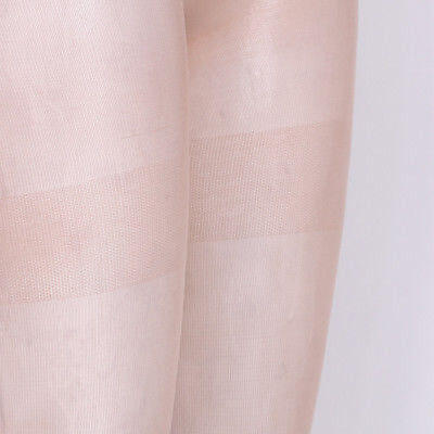 

Woman Sheer Lace Top Thigh High Stocking With Back  Black Coffee