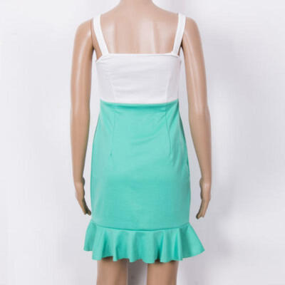 

Summer Women Ruffle Beach Casual Party Evening Dresses Cocktail Short Mini Dress