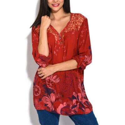 

New Women Floral Lace T-Shirt Top Long Sleeve Blouse Casual V-Neck Tops T-Shirt