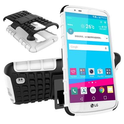

Fivice LG K10 Case TPU anti-fall tire pattern back clip bracket phone case