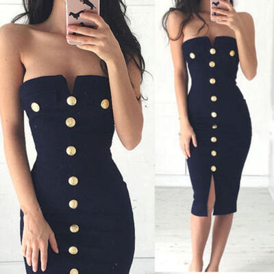 

UK Stock Women Summer Sleeveless Bodycon Evening Party Cocktail Short Mini Dress