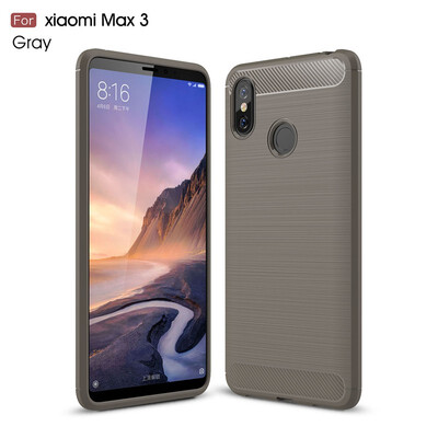 

Fivice Xiaomi Mi Max 3 case Luxury brushed carbon fiber TPU soft shell