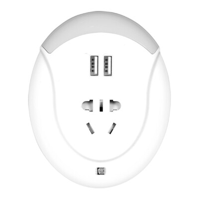 

Breeze kyfen QF-Y1C intelligent light control night light socket converter creative energy saving with protection door dual USB