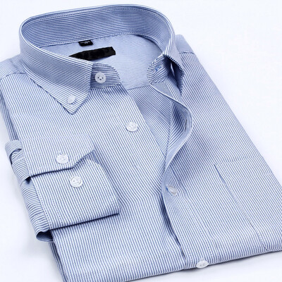 

Men's business casual long-sleeved striped shirt