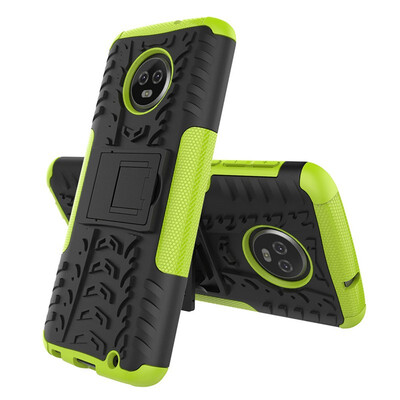 

Fivice Motorola Moto G6 Plus 2018 Case TPU anti-fall tire pattern back clip bracket phone case