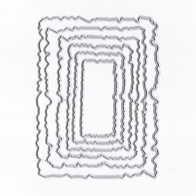 

UpperX 6pcsSet Vintage Torn Rectangle Frame Metal Cutting Dies for DIY Scrapbooking Photo Album Embossing Paper Cards