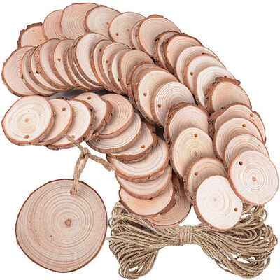 

UpperX 50 x wooden discs with holes&10 m of string