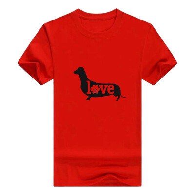 

Dachshund Gift Love Dog PAW Prints Doxie Breed Men T-Shirt