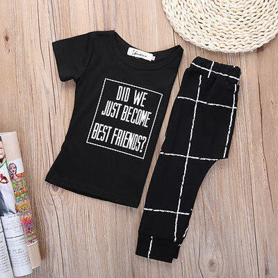 

Cute Newborn Baby Boys Print Short sleeve T-shirt Pants Outfits Clothes Set AU